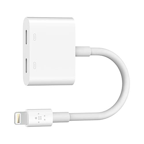 Belkin Lightning Audio + Charge Rockstar, Iphone Lightning Audio Adapter- White