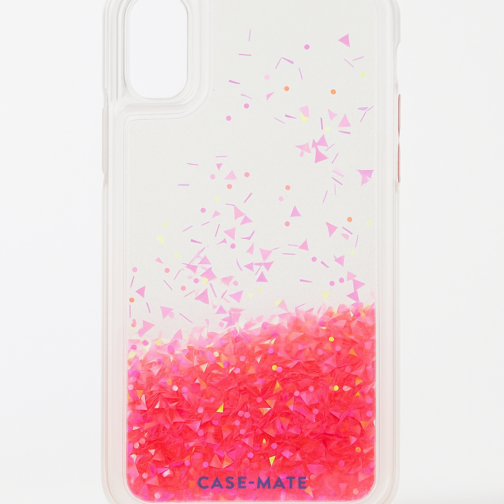 Case-Mate Iphone X Case - Glow Waterfall In The Dark Cascading Liquid Glitter - Protective Design - Apple Iphone 10 - Pink Glow