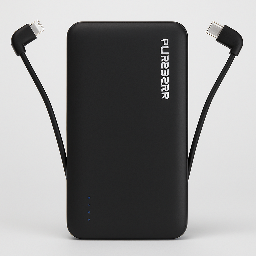 Puregear Purejuice 10,000mah Portable Power Bank With Built-In Usb-C & Lightning Cables