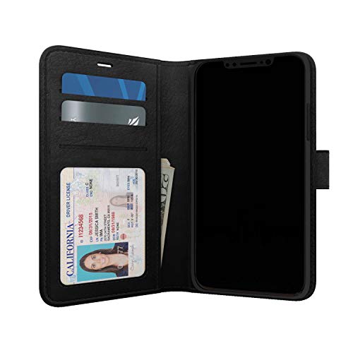 Skech Polo Book Clutch Wallet Cover With Detachable Protective Shockproof Inner Case And Stand For Iphone 11 Pro 5.8" [Wireless Charging Compatible] - Black