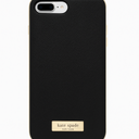 Kate Spade New York Wrap Case [Shock Absorbing] Fits Apple Iphone 7 Plus - Saffiano Black/Gold Logo Plate