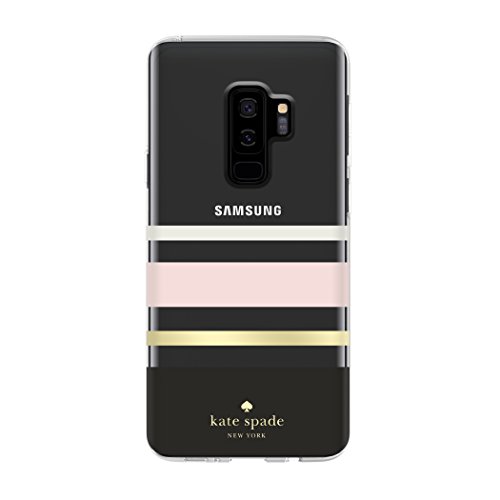 KATE SPADE NEW YORK PROTECTIVE HARDSHELL CASE FOR SAMSUNG GALAXY S9+ - MULTI CHARLOTTE STRIPE BLACK / CREAM / BLUSH / GOLD