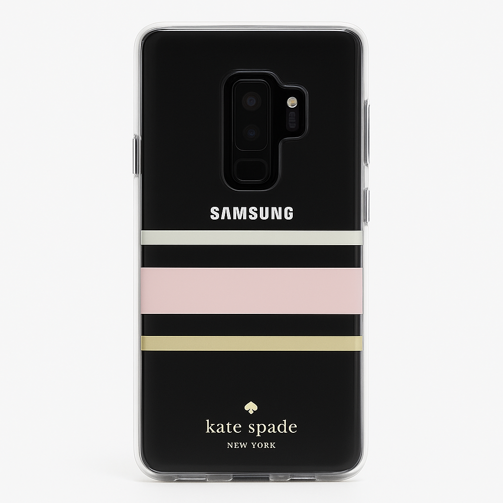 Kate Spade New York Protective Hardshell Case For Samsung Galaxy S9+ - Multi Charlotte Stripe Black / Cream / Blush / Gold