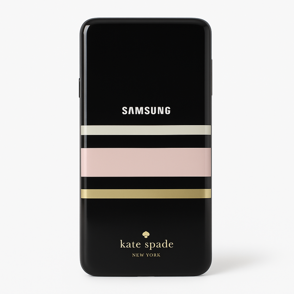 Kate Spade New York Protective Hardshell Case For Samsung Galaxy S9+ - Multi Charlotte Stripe Black / Cream / Blush / Gold