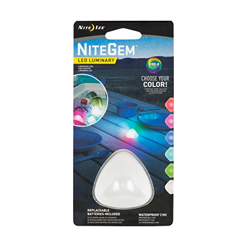 NITE IZE NITEGEM WATERPROOF FLOATING LED LIGHT WITH CHOOSE-YOUR-COLOR DISC-O SELECT