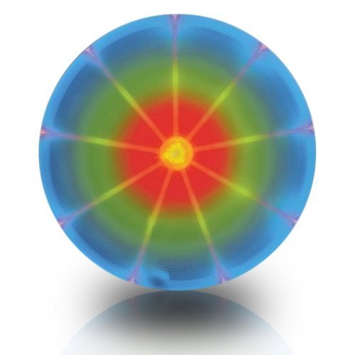 NITE IZE FLASHFLIGHT JR. LIGHT UP FLYING DISC FOR KIDS, 120G SMALLER DISC FOR CHILDREN, COLOR-CHANGING DISC-O LED DISC FOR NIGHTTIME PLAY