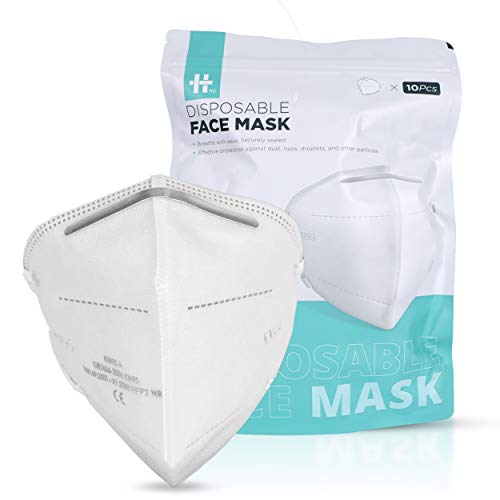 10pcs Disposable Kn95 Face Mask By Ryeziiio – Comfortable Kn95 Masks With 95%+ Filtration, 4 Ply Non Woven Layers, Adjustable Nose Clip, Protects From Dust, Particles, Droplets