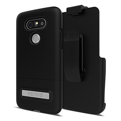 Seidio Surface Cell Phone Case With Kickstand And Holster For Lg G5 - Retail Packaging - Black/Black