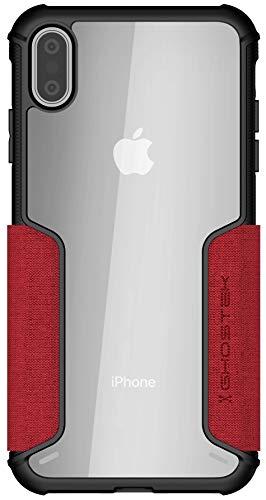 Ghostek Exec 3 Iphone Xs Maxcard Case With Industrial Strength Military Drop Protection For Apple Iphone Xs Max 2018 | Supports Qi Wireless Charging | Works With Face Id | Red