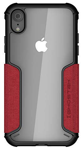 Ghostek Exec 3 Iphone Xr Card Case With Industrial Strength Military Drop Protection For Apple Iphone Xr 2018 | Supports Qi Wireless Charging | Works With Face Id | Red