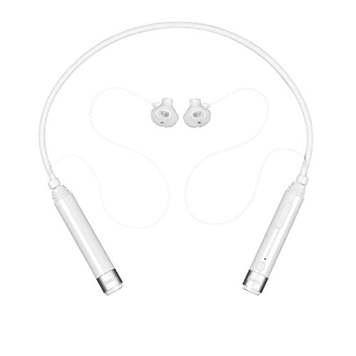 HOCO ES6 WIRELESS BLUETOOTH HEADSET HEADSET METALLIC-FEELING SOFT POLISHING WIRELESS MUSIC EARPHONES STEREO EARBUDS SPORTS/RUNNING MAGNETIC NECKBAND STYLE FOR CELLPHONE (WHITE)