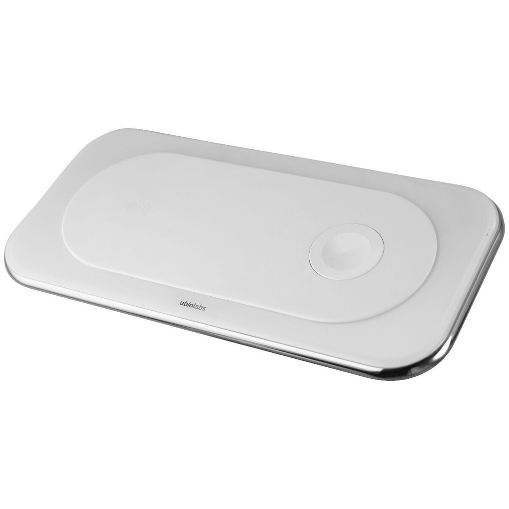 UBIOLABS WIRELESS UNIVERSAL FAST CHARGING PAD - WHITE - IPHONE APPLE WATCH COMBO