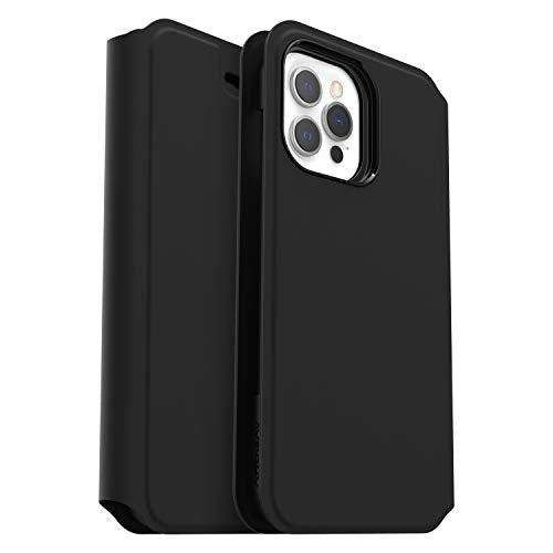 Otterbox Strada Via Case For Iphone 12 Pro Max, Shockproof, Drop Proof, Slim, Soft Touch Protective Folio Case With Card Holder, 2x Tested To Military Standard, Black