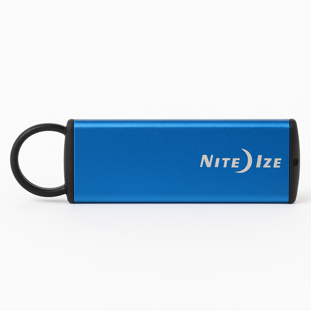Nite Ize Powerkey Mini Power Cord - 3" Portable Apple Lightning Cord With Protective Key Chain Case - Blue