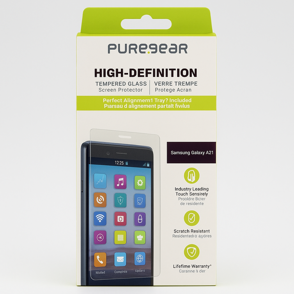 Puregear Hd Tempered Glass Screen For Samsung Galaxy A21 Smartphones - Clear
