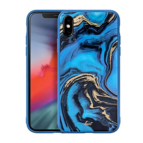 Laut - Mineral Glass For Iphone Xs/Iphone X | 9h Super Tough Tempered Glass | Anti-Scratch | Compatible With Wireless Chargers (Mineral Blue)
