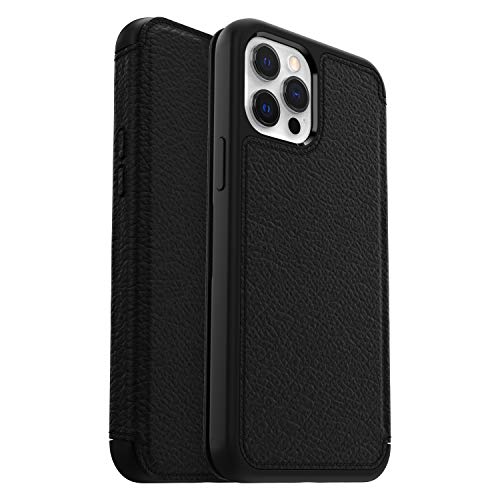 Otterbox Strada Case For Iphone 12 Pro Max, Shockproof, Drop Proof, Premium Leather Protective Folio With Two Card Holders, 3x Tested To Military Standard, Black