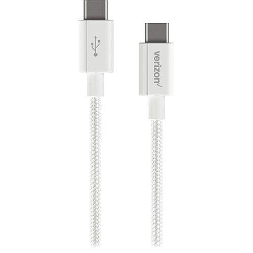Verizon 4-Ft Usb-C To Usb-C Braided Charge-And-Sync Cable, White