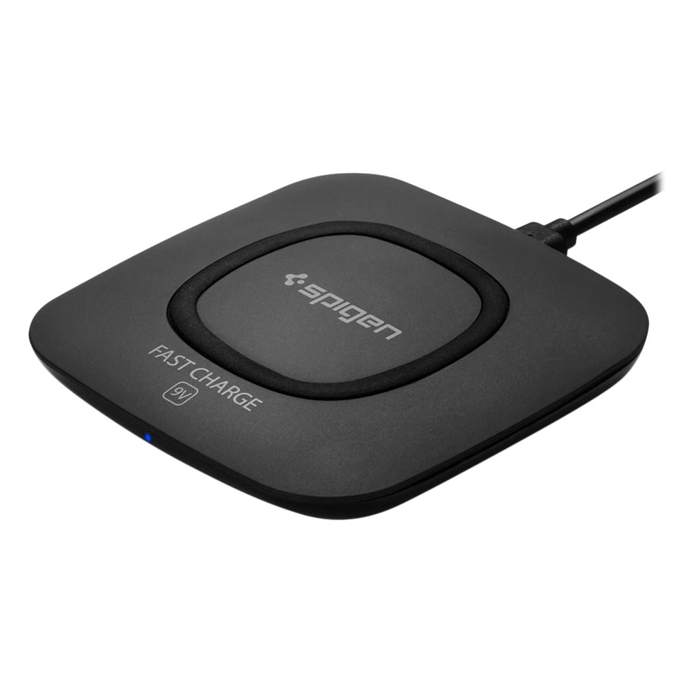 Spigen - Essential Qi Certified Wireless Charging Pad For Iphone/Android - Black