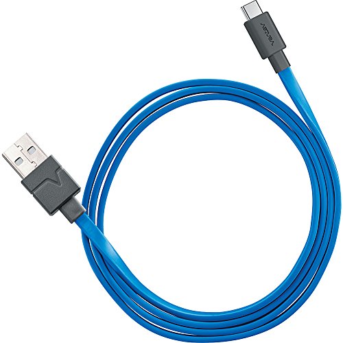 Ventev Chargesync Usb Cable | Type A-C, Transfer From Device To Most Pc Or Mac, Flat, Tangle-Free Cable, Supports Rapid Rate Charging Up To 3a, Cable For Samsung Galaxy Tabpro S, Lg G5 | 6ft Blue