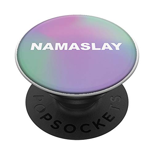 POPSOCKETS POPGRIP: NAMASLAY TEXT ON LIGHT PINK,GREEN,VIOLET