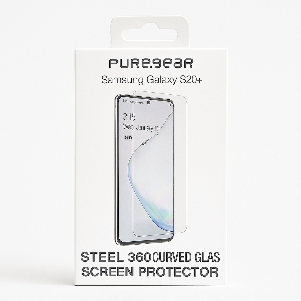 Puregear - Samsung Galaxy S20+ Steel 360 Curved Glass Fingerprint Sensor Ready Screen Protector With Alignment Tray And Pure Pledge Up To $100