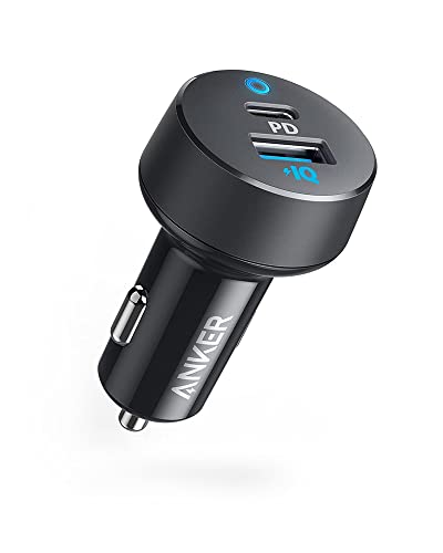ANKER USB C CAR CHARGER, COMPACT 32W 2-PORT, LED INDICATOR TYPE C CHARGER WITH 20W POWER DELIVERY & 12W POWERIQ, COMPATIBLE WITH IPHONE 15 14 13 12 SERIES, PIXEL 3 2 XL, IPAD PRO & MORE DEVICES