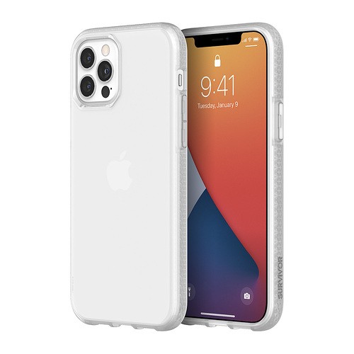 Griffin Survivor Clear Case, Military Standard, For Apple Iphone 12/12 Pro (6.1 Inches), Thin Design, Shock-Absorbing Corners, Qi Compatible Mobile Phone Case, Transparent, Gip-051-Clr