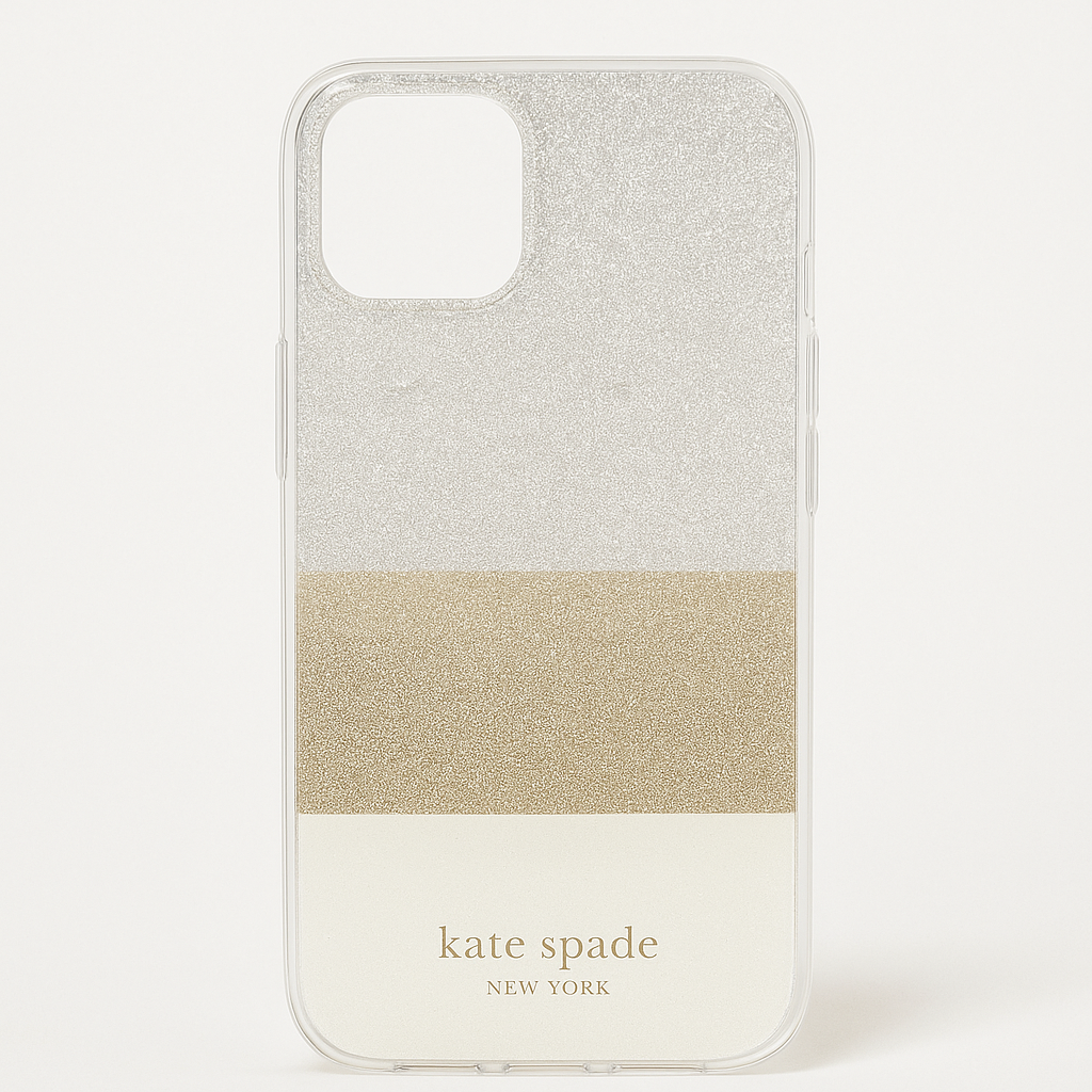 Kate Spade New York Protective Hardshell Case For Iphone 13 - Glitter Block White