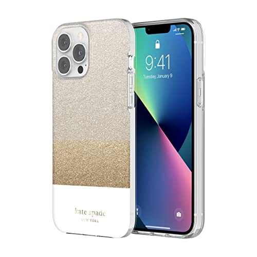 Kate Spade New York Protective Hardshell Case For Iphone 13 Pro - Glitter Block White