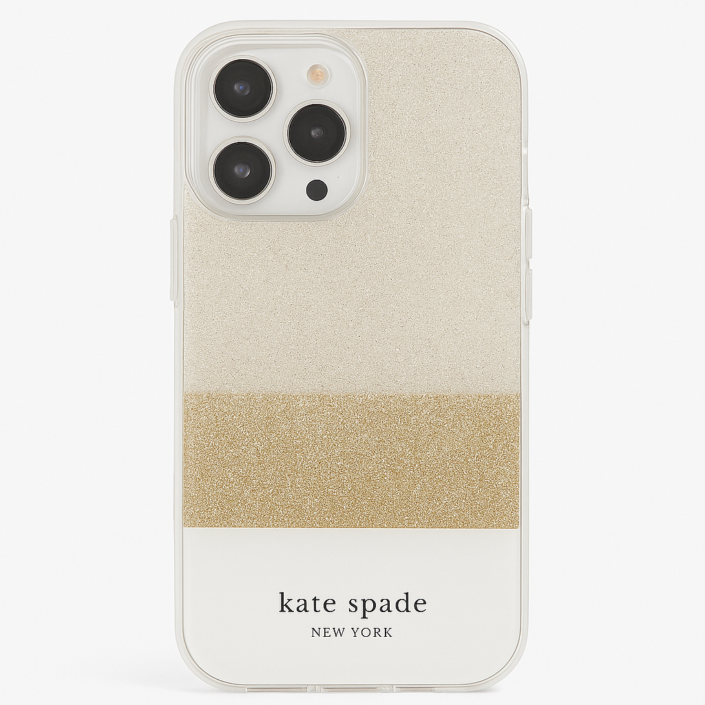 Kate Spade New York Protective Hardshell Case For Iphone 13 Pro - Glitter Block White