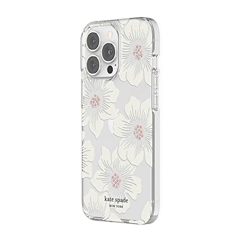 Kate Spade New York Protective Hardshell Case For Iphone 13 Pro - Hollyhock Floral Clear
