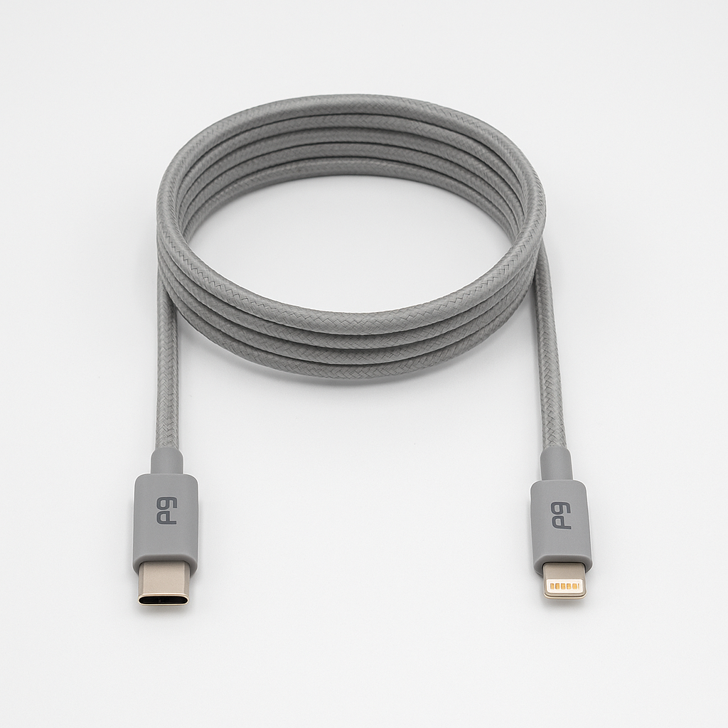 Puregear Braided Usb C To Lightning Cable, Apple Mfi Certified Charging Data Sync Cable Support Power Delivery & Type C Chargers For Iphone 14,14 Pro,13,13 Pro,13 Pro Max,12,11,Se,Ipad, Gray-10 Ft