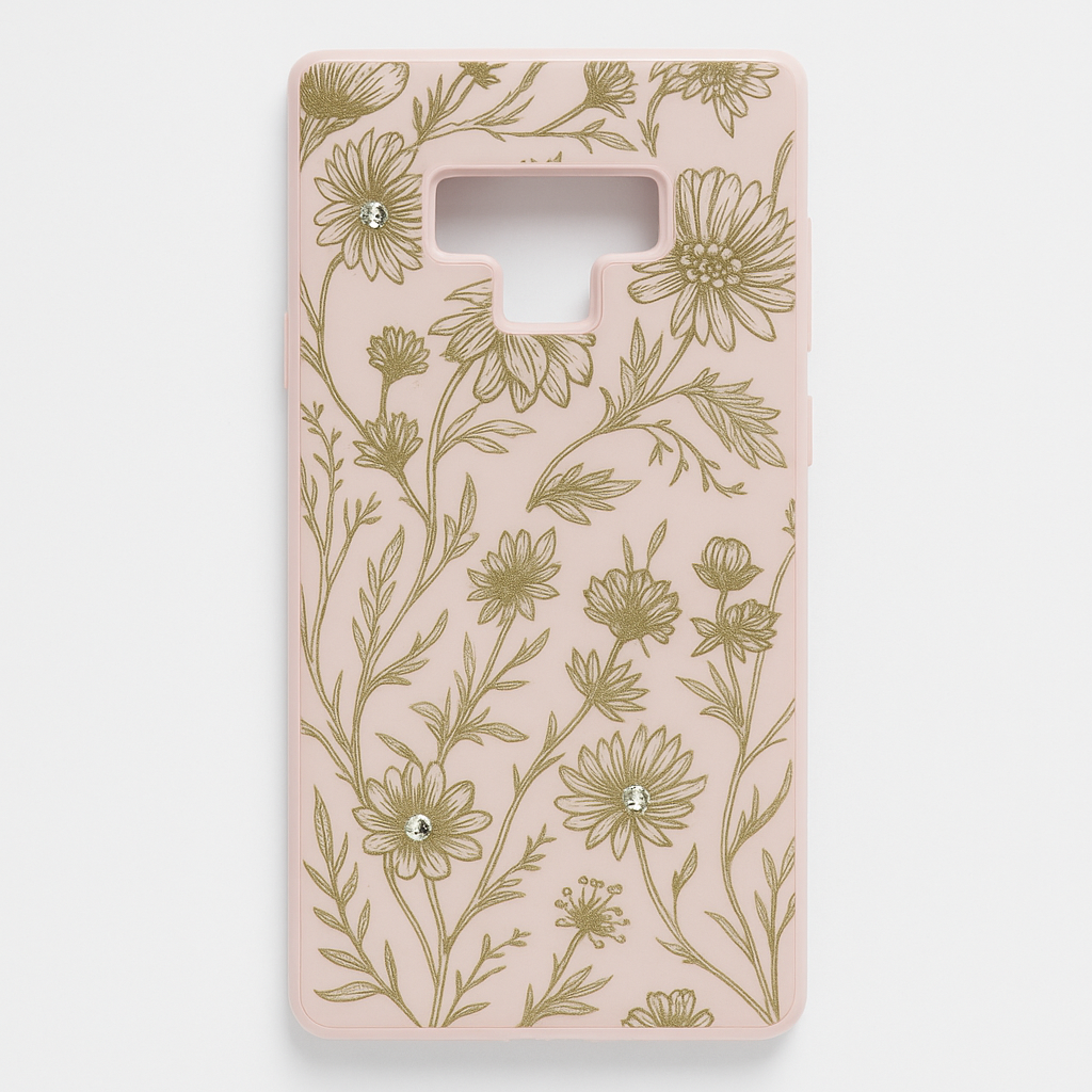 Kate Spade New York Protective Hardshell Case For Samsung Galaxy Note9 - Blossom Pink/Gold With Gems