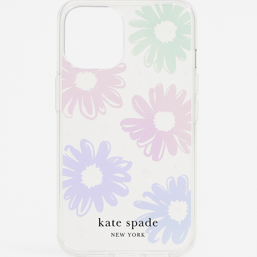 Kate Spade New York Protective Hardshell Case For Iphone 12 Mini - Daisy Iridescent Foil/White/Clear/Gems