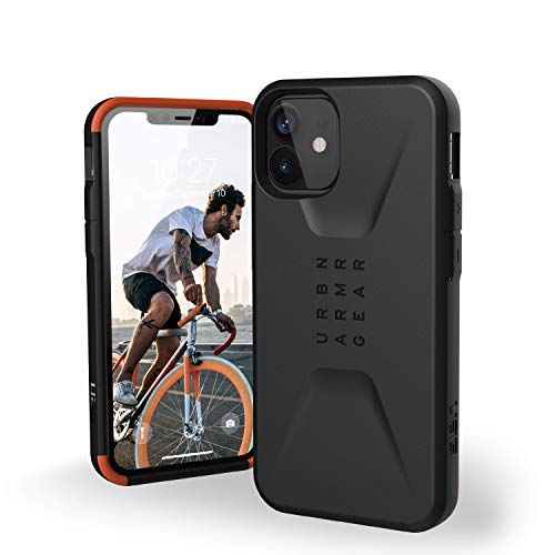 Urban Armor Gear Uag Designed For Iphone 12 Mini Case [5.4-Inch Screen] Sleek Ultra-Thin Shock-Absorbent Civilian Protective Cover, Black