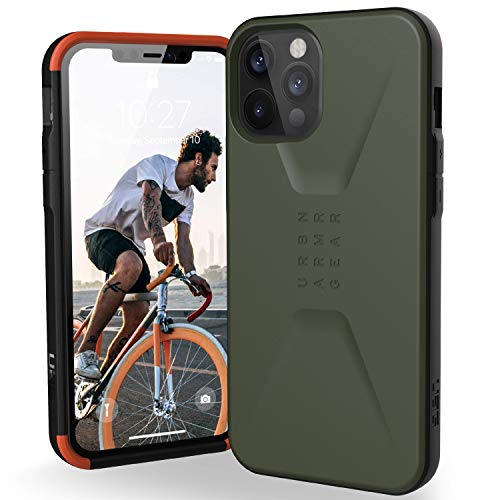 Urban Armor Gear Uag Designed For Iphone 12 Pro Max Case [6.7-Inch Screen] Sleek Ultra-Thin Shock-Absorbent Civilian Protective Cover, Olive