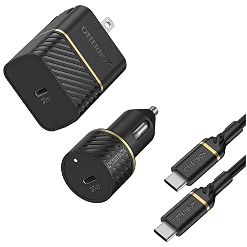 Otterbox Lightning To Usb-C Fast Charge Wall And Car Charging Kit, 20w - Black