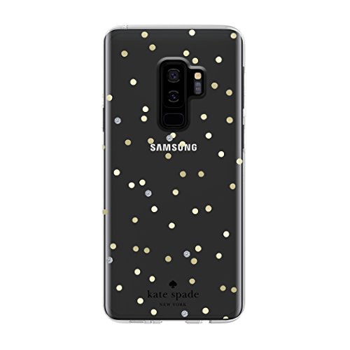 Kate Spade New York Protective Hardshell Case For Samsung Galaxy S9+ - Multi Scatter Dot Gold / Clear With Stones