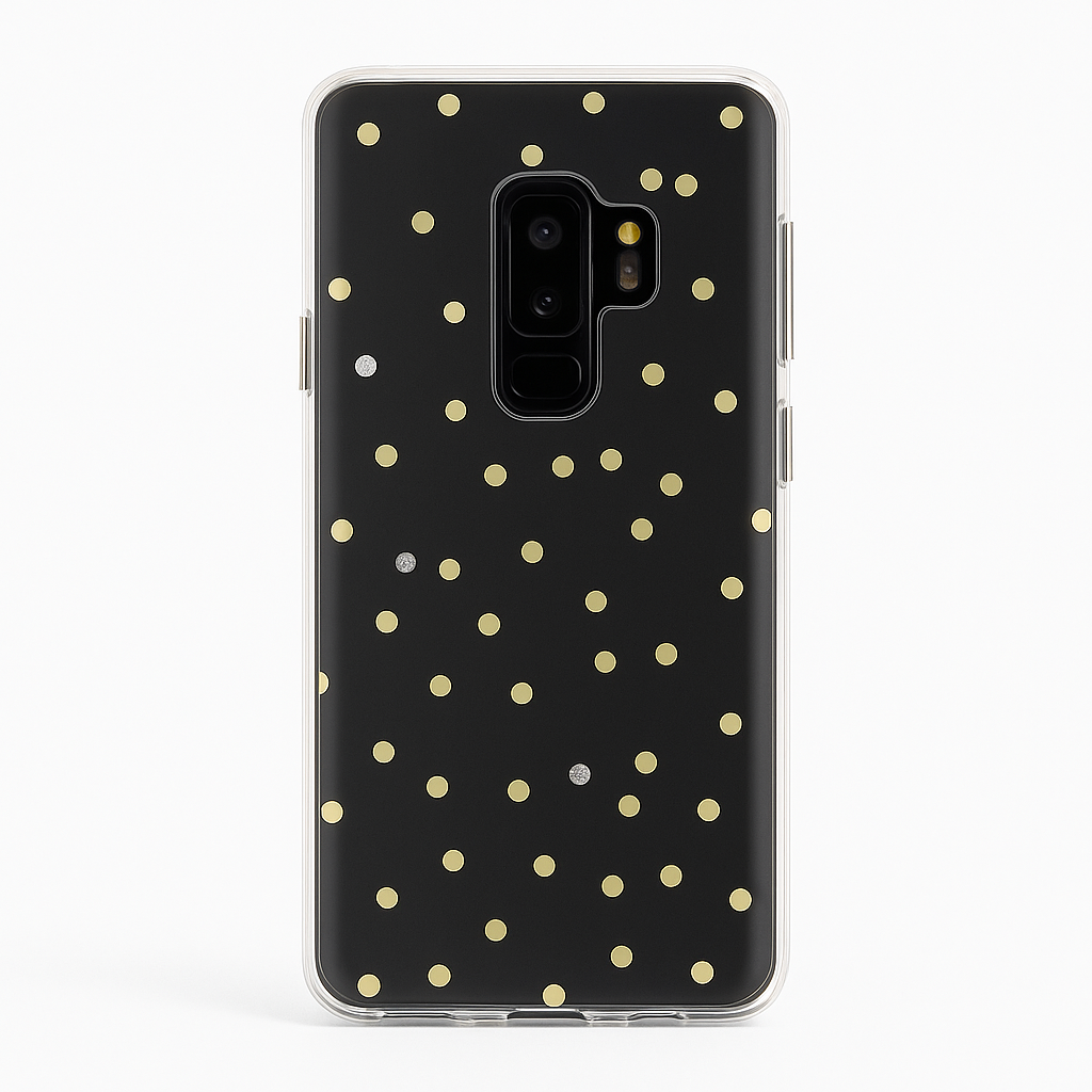 Kate Spade New York Protective Hardshell Case For Samsung Galaxy S9+ - Multi Scatter Dot Gold / Clear With Stones