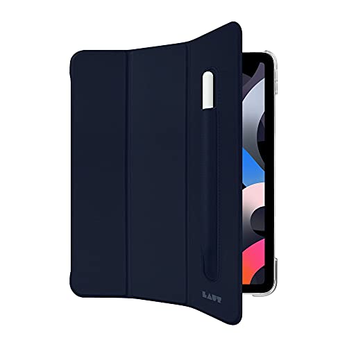 Laut - Huex Folio Case Compatible With Ipad Air 10.9-Inch (2020) | Built-In Apple Pencil Holder | Crystal Clear Hard Back Casing | Slim & Ultra-Lightweight • Navy