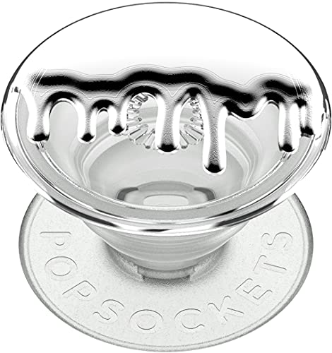 Popsockets Translucent Phone Grip With Expanding Kickstand, Popsockets For Phone, Translucent Popgrip - Chrome Drip Silver