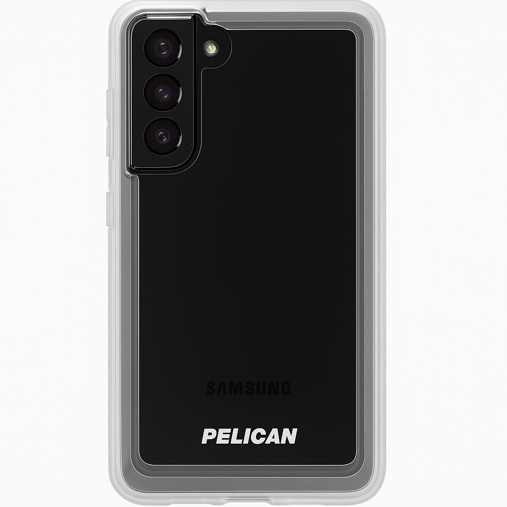 Pelican Voyager Series - Samsung Galaxy S21 Plus 5g Case [Wireless Charging Compatible] [Anti-Yellow] Rugged Phone Case Cover With Belt Clip Holster Kickstand [18ft Mil-Grade Drop Protection] - Clear