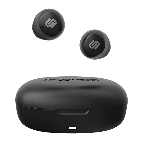 Urbanista Wireless Earbuds, Bluetooth 5.2 Enhanced Small Headphones, Touch Controls, 27 Hr Playtime, Usb C Fast Charging Case, Ipx Sweatproof Headphones For Running, Sports, Lisbon, Midnight Black