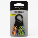 Nite Ize Keyrack, Stainless Steel Carabiner Key Chain With 6 Colorful Plastic S-Biners To Hold + Identify Keys, Bright Multi Colored