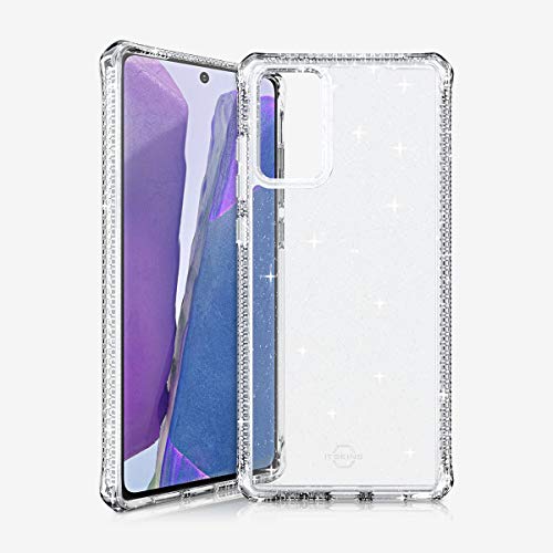 Itskins Hybrid Spark Protective Phone Case Glitter Compatible With Samsung Galaxy Note 20, Slim Hybrid Case, Anti-Yellowing, And Heavy Duty Shockproof Cover, Military Phone Case | Transparent