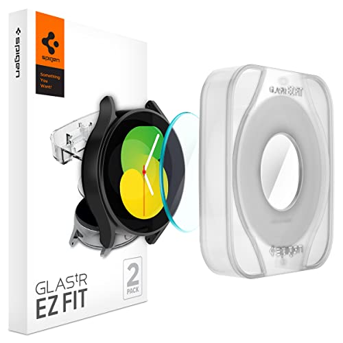 Spigen Tempered Glass Screen Protector [Glastr Ez Fit] Designed For Galaxy Watch 5 (44mm) / Galaxy Watch 4 (44mm) - 2 Pack