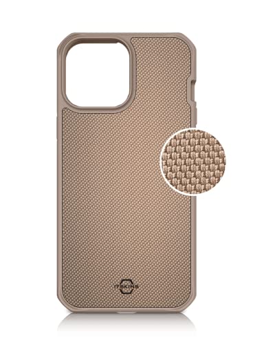 Itskins Ballistic // Nylon - Ultra Hybrid Designed For Iphone 13 Pro Max Case, Anti-Slip, Heavy Duty Military Shockproof Cover, Slim Protective Phone Case - Sand