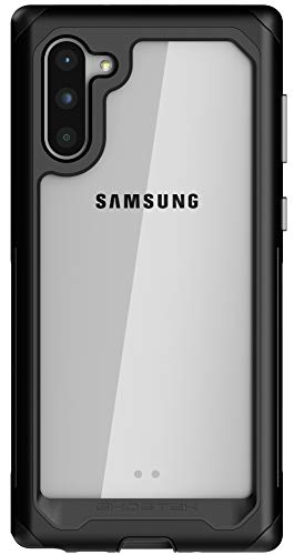 Ghostek Atomic Slim Galaxy Note 10 Clear Case With Super Space Metal Bumper Design Military Grade Aluminum Heavy Duty Protection Wireless Charging Compatible 2019 Galaxy Note10 5g (6.3 Inch) - (Black)
