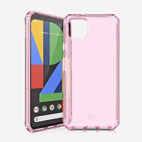 Itskins Spectrum Clear Protective Phone Case Compatible With Google Pixel 4 Xl, Slim Hybrid Case, Anti-Yellowing, And Heavy Duty Shockproof Cover, Military Phone Case | Light Pink